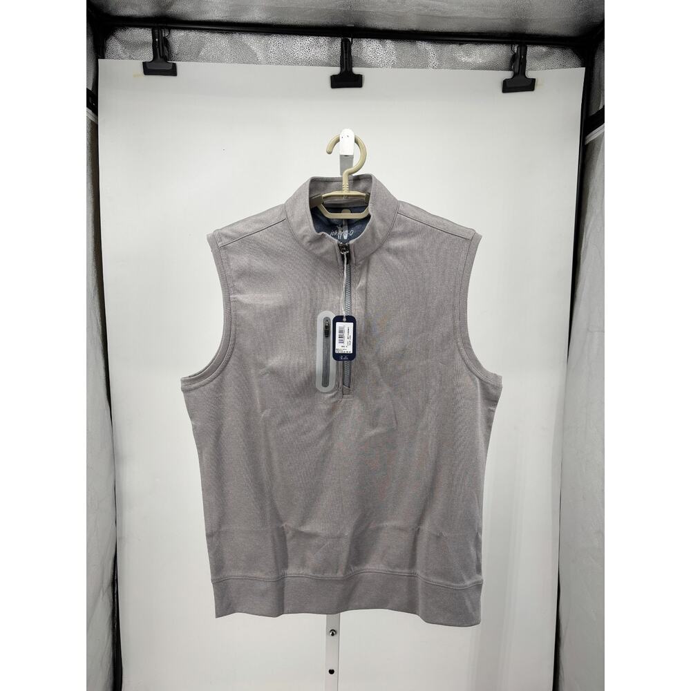johnnie-O Denny 1/4 Zip Performance Golf Vest Men S Steel Athleisure Outdoor NWT